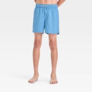 art class Blue Striped Kids Swim Trunks